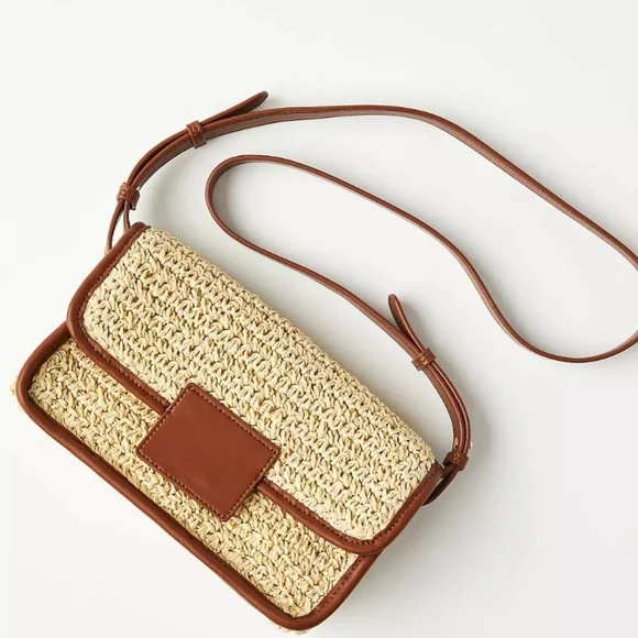 NWOT Ann Taylor LOFT Raffia Shoulder Bag/Crossbody - Picture 2 of 12